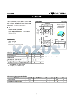 KOE5002C datasheet - PhotoAMP