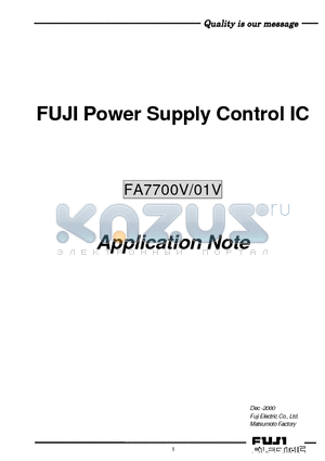 FA7700V datasheet - FUJI Power Supply Control IC