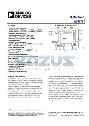AD6672BCPZRL7-250 datasheet - IF Receiver