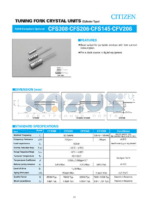 CFS206 datasheet - BEST SUITED FOR PORTABLE WITH LOW CURRENT CONSUMPTION