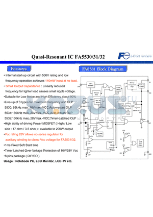 FA5530 datasheet - Quasi-Resonant IC