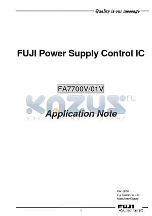 FA7701V datasheet - FUJI Power Supply Control IC