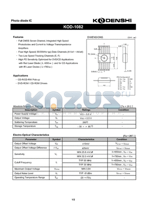 KOD-1082 datasheet - Photo diode IC