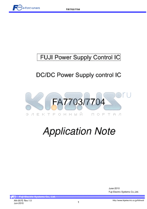 FA7703 datasheet - FUJI Power Supply Control IC