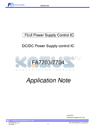 FA7704 datasheet - FUJI Power Supply Control IC
