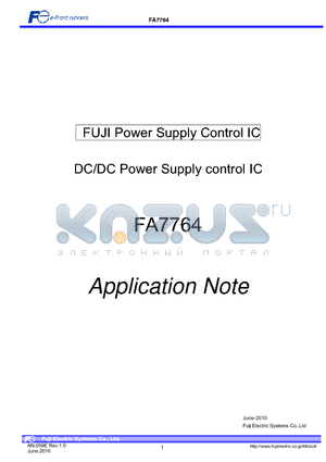 FA7764 datasheet - FUJI Power Supply Control IC