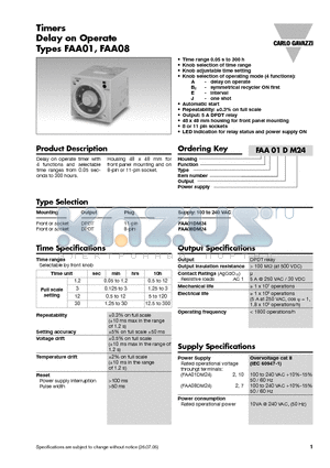 FAA01DM24 datasheet - Timers Delay on Operate