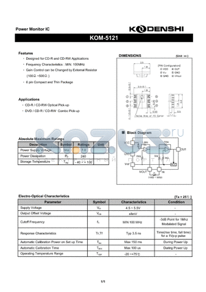 KOM-5121 datasheet - Power Monitor IC