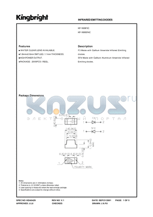 KP-1608SF4C datasheet - NIFRAREDEMITTING DIODES