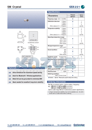 GSX-221 datasheet - SM Crystal