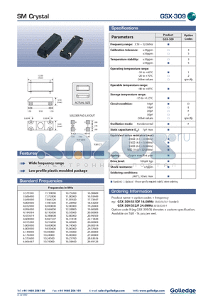 GSX-309 datasheet - SM Crystal