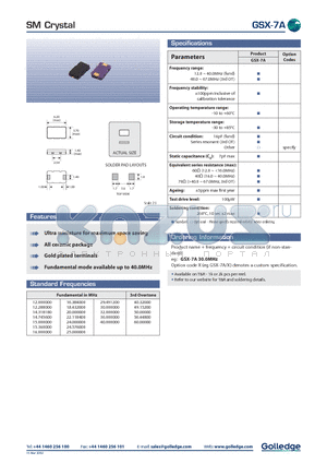 GSX-7A datasheet - SM Crystal