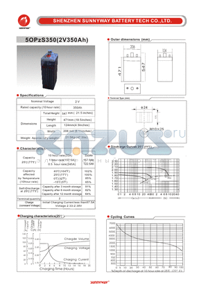 5OPZS350 datasheet - OPZS stationary flooded battery