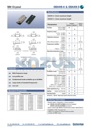 GSX49-4 datasheet - SM Crystal