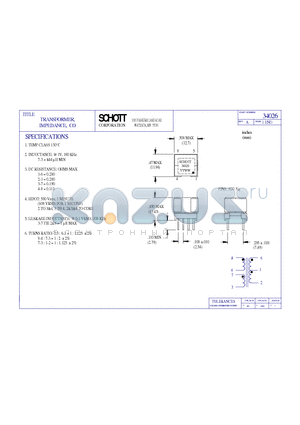 34026 datasheet - TRANSFORMER, IMPEDANCE, CO