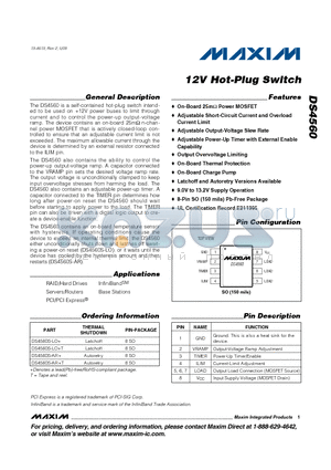 DS4560S-AR+ datasheet - 12V Hot-Plug Switch