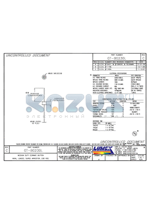 GT-BG230L datasheet - MEDIUM DUTY CERAMIC BUTTON AXIAL, LEADED, SURGE ARRESTOR