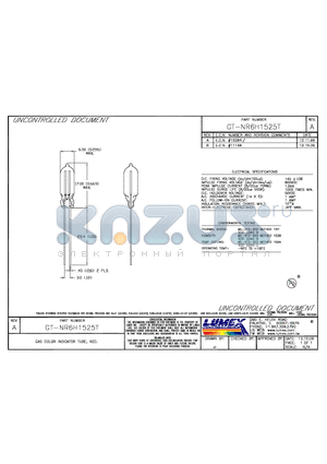 GT-NR6H1525T datasheet - GAS COLOR INDICATOR TUBE, RED