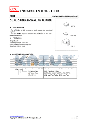 3404L-S08-R datasheet - DUAL OPERATIONAL AMPLIFIER