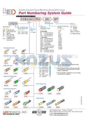 5SB206CAR7-2V-BP datasheet - DOUBLE CONTACT TYPE MINIATURE BASELED LAMPS