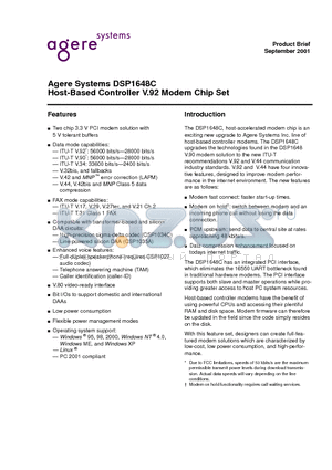 CSP1035A datasheet - Host-Based Controller V.92 Modem Chip Set