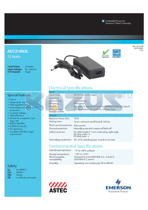 AD7216N2L datasheet - Universal AC input