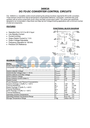 34063AP1 datasheet - DC-TO-DC CONVERTER CONTROL CIRCUITS