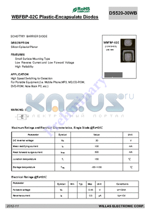 DS520-30WB datasheet - WBFBP-02C Plastic-Encapsulate Diodes