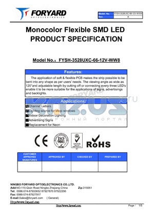 FYSH-3528UXC-66-12V-WW8 datasheet - Monocolor Flexible SMD LED