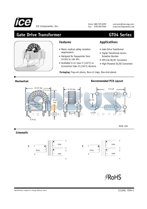 GT04-111-063-_E datasheet - Gate Drive Transformer