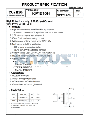 KP1510H datasheet - PRODUCT SPECIFICATION