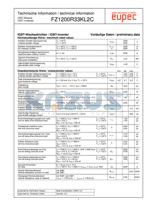 FZ1200R33KL2C datasheet - IGBT-modules