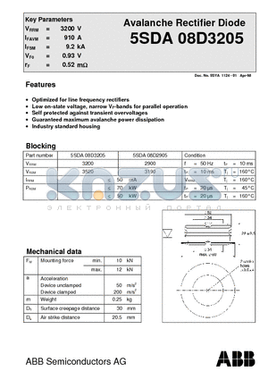 5SDA08D3205 datasheet - Avalanche Rectifier Diode