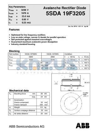 5SDA19F2905 datasheet - Avalanche Rectifier Diode