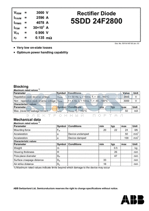5SDD24F2800 datasheet - Rectifier Diode