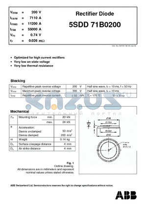 5SDD71B0200 datasheet - Rectifier Diode