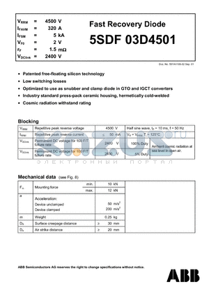 5SDF03D4501 datasheet - Fast Recovery Diode