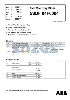 5SDF04F6004 datasheet - Fast Recovery Diode