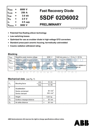 5SDF02D6002 datasheet - Fast Recovery Diode