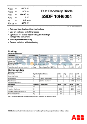 5SDF10H6004 datasheet - Fast Recovery Diode