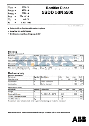 5SDD50N5500 datasheet - Rectifier Diode