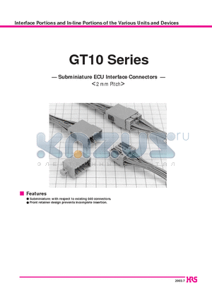 GT10M-6/1DS-CV4R datasheet - Subminiature ECU Interface Connectors