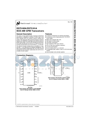 DS75160AWM datasheet - IEEE-488 GPIB Transceivers