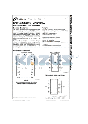 DS75162A datasheet - IEEE-488 GPIB Transceivers