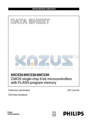 89C538 datasheet - CMOS single-chip 8-bit microcontrollers with FLASH program memory