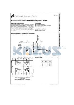DS75493 datasheet - Quad LED Segment Driver