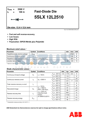 5SLX12L2510 datasheet - Fast-Diode Die