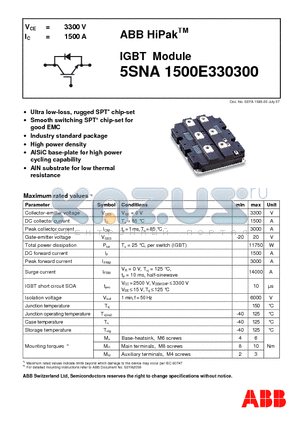 5SNA1500E3303 datasheet - IGBT Module