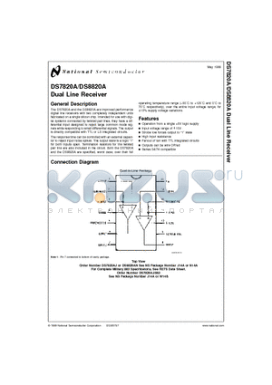 DS7820A datasheet - Dual Line Receiver