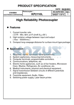 KP2110L datasheet - PRODUCT SPECIFICATION